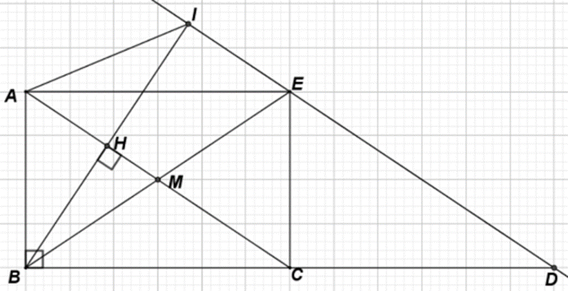 Cho tam giác ABC vuông tại B, đường trung tuyến BM, đường cao BH. Lấy E  (ảnh 1)