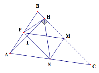 Cho tam giác ABC (AB < AC) đường cao AH. Gọi M, N, P lần lượt là trung điểm của cạnh BC, CA, AB. a) Chứng minh NP là đường trung trực của AH. (ảnh 1)