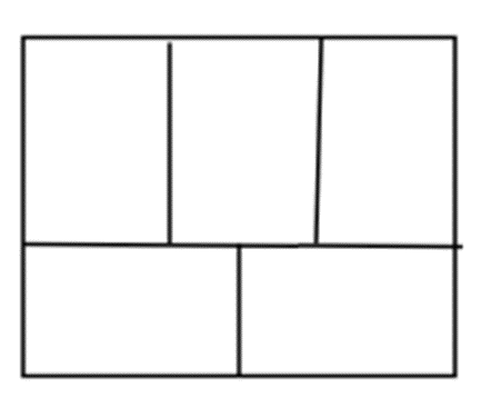 Hình chữ nhật ABCD được chia thành  5 hình chữ nhật bằng nhau như hình vẽ tính chu vi (ảnh 1)