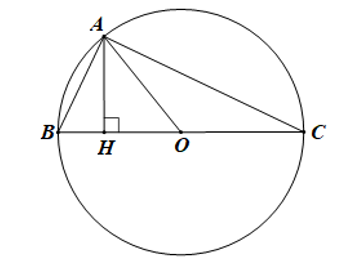 Cho đường tròn O, đường kính BC cố định và BC = 2R. Lấy điểm A di động trên đường tròn O (A khác B và C). a) Chứng minh tam giác ABC vuông. (ảnh 1)