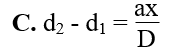 Trong hiện tượng giao thoa với khe Y-âng, khoảng cách giữa hai nguồn là a, khoảng cách từ hai nguồn (ảnh 3)