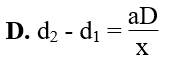 Trong hiện tượng giao thoa với khe Y-âng, khoảng cách giữa hai nguồn là a, khoảng cách từ hai nguồn (ảnh 4)