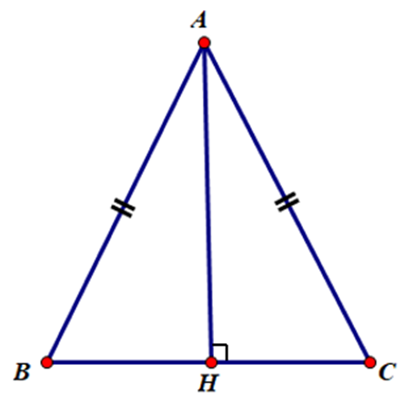 Cho tam giác ABC cân tại A có BC = 12 cm, đường cao AH = 8 cm. Tính bán kính (ảnh 1)