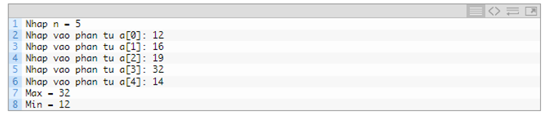 Tìm số nhỏ nhất, lớn nhất trong mảng (ảnh 4)