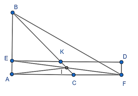 Cho tam giác ABC vuông cân tại A. Trên AB lấy E, trên tia đối của CA lấy F sao cho BE = CF. Gọi I là giao điểm của EF và BC. Qua E vẽ đường thẳng vuông góc AB cắt BI tại K. Chứng minh tam giác BEK là tam giác vuông cân. (ảnh 1)