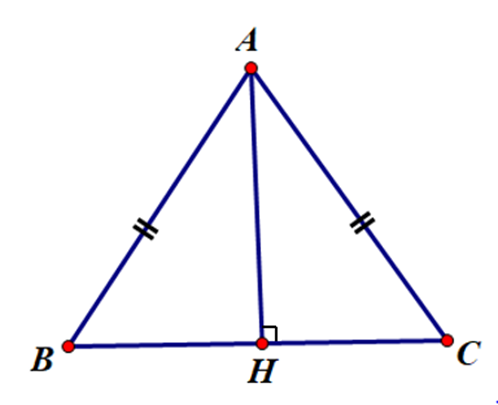 Cho tam giác ABC cân tại A có BC = 6cm, đường cao AH = 4 cm. Tính diện tích  (ảnh 1)