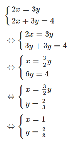 Cho x; y là các số thực dương thỏa mãn 2x + 3y = 4. Tìm giá trị lớn nhất của P = x . y. (ảnh 1)