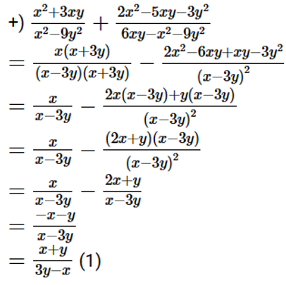 chứng minh đẳng thức sau: x^2 3xy/x^2-9y^2 2x^2-5xy-3y^2/6xy-x^2-9y^ (ảnh 1)
