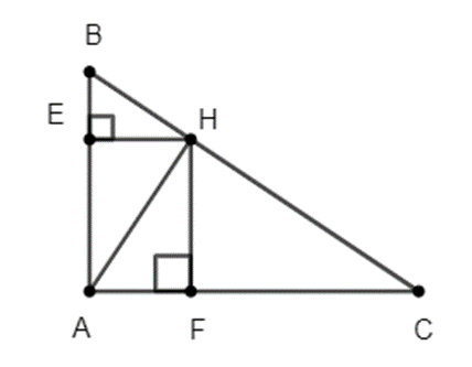 Cho tam giác ABC vuông tại A có đường cao AH. Vẽ HE vuông góc với AB tại E (ảnh 1)