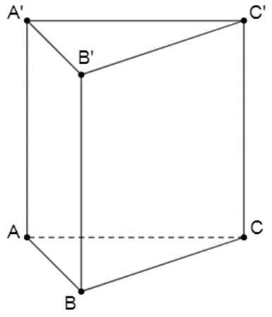 Cho lăng trụ đều ABC.A’B’C’ có cạnh đáy bằng a, diện tích mặt bên ABB’A’  (ảnh 1)