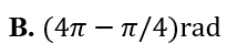 Một chất điểm dao động có phương trình x= 8 cos ( 4 pi t - pi /4 ) (x tính bằng cm, t tính bằng s) (ảnh 2)
