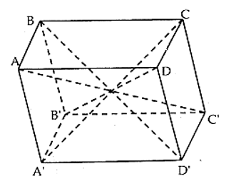 Cho hình hộp ABCD.A'B'C'D'. Khẳng định nào sau đây là sai?  A. Các mặt của hình hộp là các hình bình hành.  B. Hai mặt phẳng lần lượt chứa hai mặt đối diện của hình hộp song song với nhau.  C. Các đoạn thẳng AC', A'C, BD', B'D bằng nhau.  D. Các đường thẳng AC', A'C, BD', B'D đồng quy. (ảnh 1)