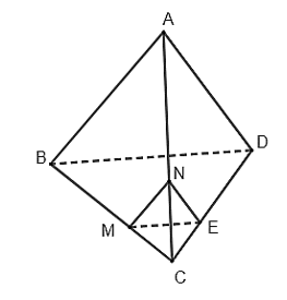 Cho tứ diện ABCD. Trên cạnh BC lấy điểm M sao cho MB = 2MC. Mặt phẳng (P) đi qua M và song song với mặt phẳng (ABD) cắt cạnh AC tại N. Tỉ số   bằng:  A.  .  B. 1.  C. 2. D. 3.  (ảnh 1)