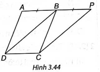 Cho hình bình hành ABCD. Lấy điểm P trên tia AB sao cho AP = 2AB. a) Tứ giác BPCD có phải là hình bình hành không? Tại sao? b) Khi tam giác ABD vuông cân tại A, hãy tính số đo các góc của tứ giác BPCD. (ảnh 1)