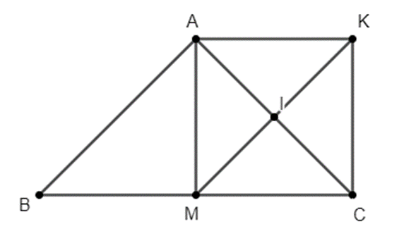 Cho tam giác ABC cân tại A, trung tuyến AM. Gọi I là trung điểm của AC, K là (ảnh 1)