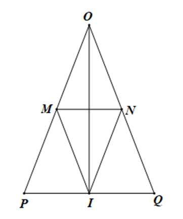 Cho tam giác OPQ cân tại O có I là trung điểm của PQ. Kẻ IM // OQ (M ∈ OP), IN (ảnh 1)