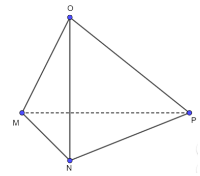 Cho tam giác MNP và cho điểm O không thuộc mặt phẳng chứa ba điểm M, N, P. Tìm các mặt phẳng phân biệt được xác định từ bốn điểm M, N, P, O. (ảnh 1)