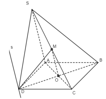 Cho hình chóp S.ABCD, đáy ABCD là hình bình hành có O là giao điểm hai đường chéo. Gọi M là trung điểm của SC. a) Chứng minh đường thẳng OM song song với hai mặt phẳng (SAD) và (SBD).  (ảnh 1)