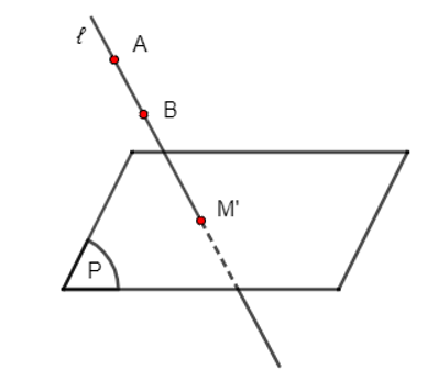 Cho mặt phẳng (P) và đường thẳng ℓ cắt mặt phẳng (P). Cho điểm M, đoạn thẳng AB và đường thẳng a. Xác định hình chiếu song song trên mặt phẳng (P) theo phương ℓ của: a) Điểm M;  b) Đoạn thẳng AB;  c) Đường thẳng a.  (ảnh 3)