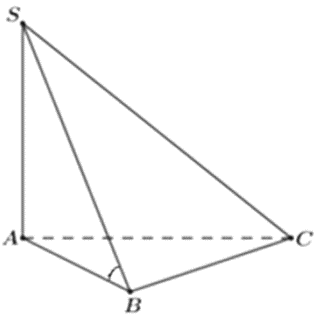 Cho hình chóp S.ABC có đáy ABC là tam giác đều cạnh a, SA vuông góc với mặt  (ảnh 1)