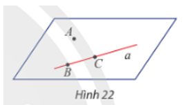 Cho đường thẳng a và điểm A không nằm trên a. Trên a lấy hai điểm B, C. Đường thẳng a có nằm trong mặt phẳng (ABC) không? Giải thích.  (ảnh 1)