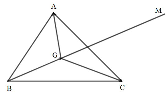 Cho tam giác ABC. Hãy xác định điểm M thỏa mãn điều kiện: vecto MA = vecto MB (ảnh 1)