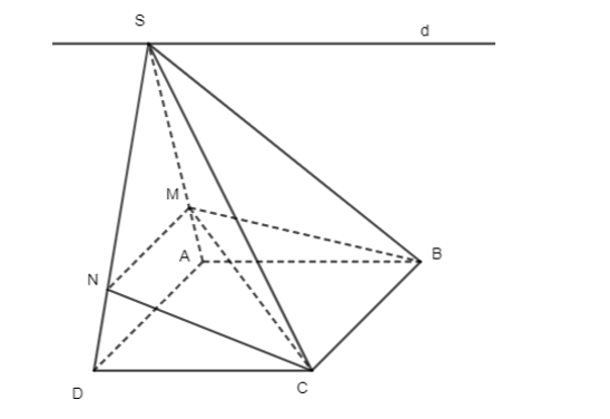 Cho hình chóp S.ABCD có đáy ABCD là hình bình hành.  a) Tìm giao tuyến của hai mặt phẳng (SCD) và (SAB).  (ảnh 1)