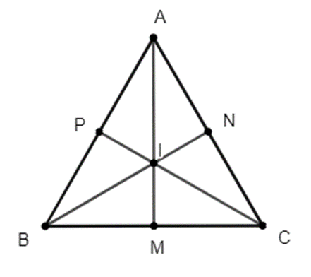 Cho tam giác đều ABC có I là điểm cách đều ba cạnh AB, BC, CA. Chứng minh rằng  (ảnh 1)