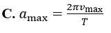Một vật dao động điều hòa với chu kỳ T. Gọi vmax và a max tương ứng là vận tốc cực đại và gia tốc cực đại của vật (ảnh 4)