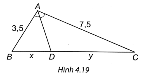 Quan sát Hình 4.19. Tỉ số x/y  bằng   (ảnh 1)