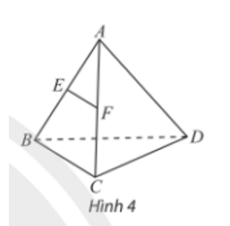 Cho E và F lần lượt là trung điểm các cạnh AB và AC của tứ diện ABCD. Xác định vị trí tương đối của các đường thẳng BC, AD và EF với mặt phẳng (BCD).  (ảnh 1)