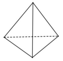 Một đồ vật trang trí có bốn mặt phân biệt là các tam giác (Hình 7). Vẽ hình biểu diễn của đồ vật đó.    (ảnh 2)