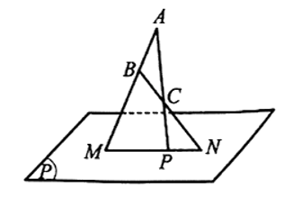 Cho mặt phẳng (P), ba điểm A, B, C không thẳng hàng và không nằm trên (P). Chứng minh rằng nếu ba đường thẳng AB, BC, CA cắt mặt phẳng (P) lần lượt tại các điểm M, N, P thì M, N, P thẳng hàng.  (ảnh 1)