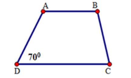 Hình thang ABCD (AB // CD) có góc D = 70 độ, góc A = 2 góc C. Tính số đo các góc (ảnh 1)