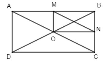 Cho hình chữ nhật ABCD có O là giao điểm hai đường chéo. Gọi M, N lần lượt là trung điểm của AB, BC. Xác định phép tịnh tiến biến tam giác AMO thành tam giác ONC.  (ảnh 1)