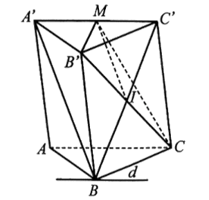 Cho hình lăng trụ tam giác ABC.A'B'C'. Gọi M là trung điểm của A'C'.  a) Chứng minh rằng A'B // (B'CM).  b) Xác định giao tuyến d của hai mặt phẳng (ABC) và (A'BC').  (ảnh 1)