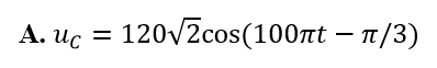 Một đoạn mạch gồm điện trở thuần R= 40 ôm, cuộn cảm thuần có độ tự cảm 0,6 /pi H và tụ điện C (ảnh 2)