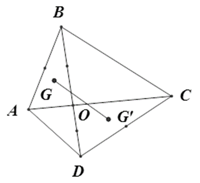 Cho tứ giác ABCD, O là giao điểm của hai đường chéo AC và BD. Gọi  G; G’ theo  (ảnh 1)