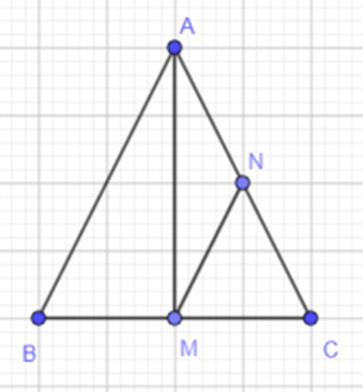 Cho tam giác ABC cân tại A (AB = AC). Gọi M là trung điểm của BC. Chứng minh  (ảnh 1)