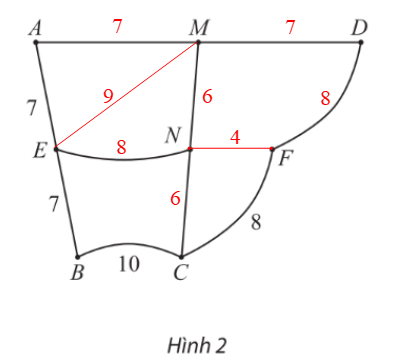 Để biểu diễn các con đường nối các giao lộ cùng với độ dài của chúng như sơ đồ ở Hình 1, một học sinh đã vẽ đồ thị như Hình 2. Chỉ ra các cạnh và số biểu diễn độ dài con đường còn thiếu trong Hình 2.   (ảnh 2)