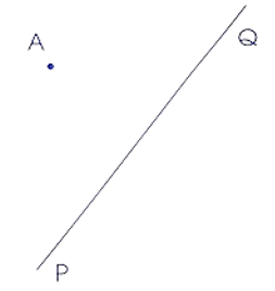 Vẽ đường thằng CD đi qua A và vuông góc với đường thẳng PQ. Vẽ đường thẳng MN đi qua A song song với đường thẳng PQ. (ảnh 1)