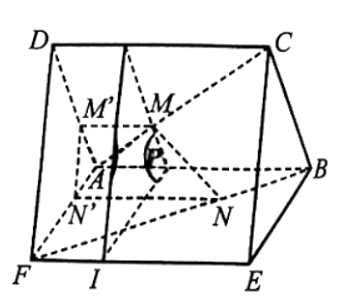 Cho hai hình bình hành ABCD và ABEF không cùng nằm trong một mặt phẳng. Trên các đường chéo AC, BF lần lượt lấy các điểm M, N sao cho  . Qua M vẽ đường thẳng song song với AB cắt AD tại M', qua N vẽ đường thẳng song song với AB cắt AF tại N'.  a) Chứng minh rằng (MNN') // (CDE).  b) Gọi (P) là mặt phẳng đi qua M và song song với mặt phẳng (AFD). Mặt phẳng (P) cắt đường thẳng EF tại I. Tính  , biết  . (ảnh 1)