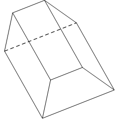 Mô tả nào sau đây đúng với hình, khối có hai hình chiếu vuông góc ở Hình 1?   A. Hình chóp cụt. B. Hình lăng trụ. C. Hình nón. D. Hình nón cụt. (ảnh 2)