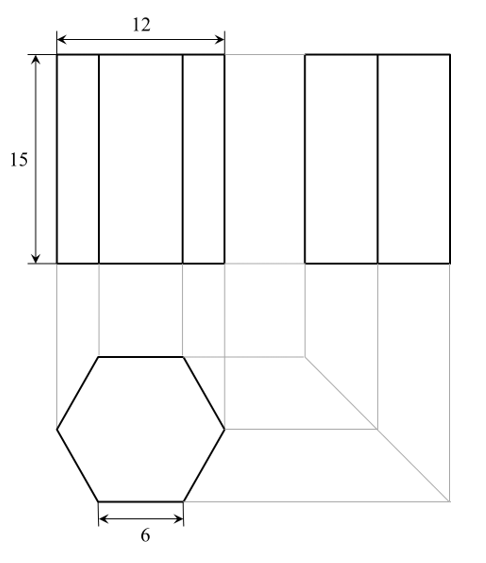Vẽ hình chiếu vuông góc của vật thể có hình biểu diễn như Hình 4. (ảnh 2)