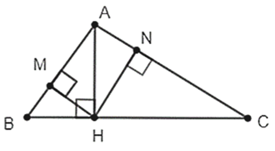 Cho tam giác ABC nhọn (AB < AC), đường cao AH. Gọi M, N lần lượt là hình chiếu (ảnh 1)