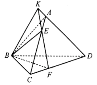 Cho tứ diện ABCD. Trên các cạnh AC, CD lần lượt lấy các điểm E, F sao cho CE = 3EA, DF = 2FC.  a) Xác định giao tuyến của mặt phẳng (BEF) với các mặt phẳng (ABC), (ACD), (BCD).  b) Xác định giao điểm K của đường thẳng AD với mặt phẳng (BEF).  c) Xác định giao tuyến của hai mặt phẳng (BEF) và (ABD).  (ảnh 1)