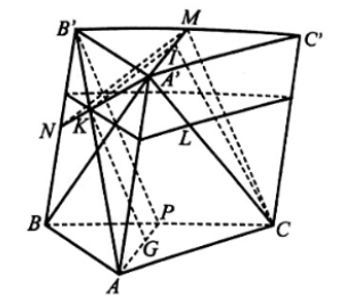Cho hình lăng trụ tam giác ABC.A'B'C'. Gọi G, I, K lần lượt là trọng tâm các tam giác ABC, A'B'C', A'B'B.  a) Chứng minh rằng IK // (BCC'B').  b) Chứng minh rằng (AGK) // (A'IC).  c) Gọi (α) là mặt phẳng đi qua điểm K và song song với mặt phẳng (ABC). Mặt phẳng (α) cắt A'C tại điểm L. Tính  . (ảnh 1)