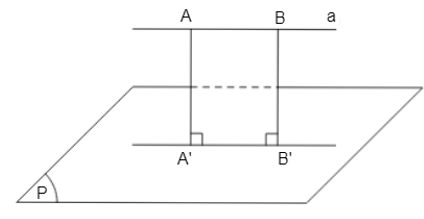 Cho mặt phẳng (P), điểm M, đoạn thẳng AB và đường thẳng a. Xác định hình chiếu vuông góc trên mặt phẳng (P) của: a) Điểm M;  b) Đoạn thẳng AB;  c) Đường thẳng a.  (ảnh 7)