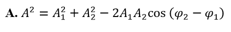 Hai dao động điều hòa cùng phương có phương trình lần lượt là x1= A1 cos ( wt+ phi 1) (ảnh 1)