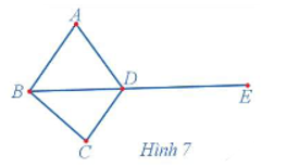 Quan sát đồ thị Hình 7 và cho biết:  a) Hai đỉnh A, B có được nối với nhau bằng một cạnh hay không;  b) Dãy các cạnh kế tiếp nhau AB, BC, CD, DE có đặc điểm gì.   (ảnh 1)